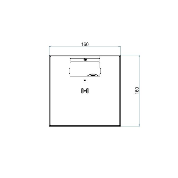 Produktbild UBD 162 001  -  Unterflur-Bodendose UBD 160 inkl. belegtem Deckel aus 4mm SVZ, ohne Schutzkante, mit Ausschnitt